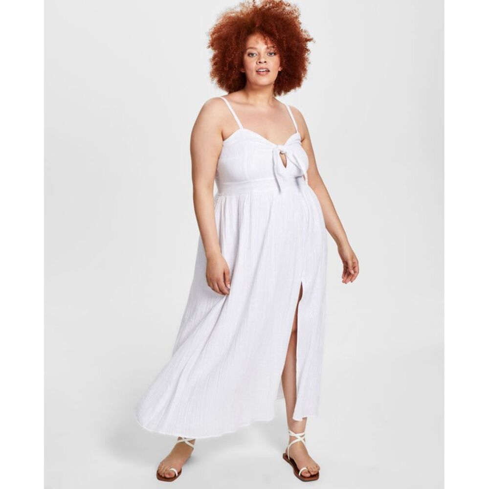 Bar III Trendy Plus Size Tie Front Maxi Dress